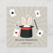 マジックショー魔術錯覚QRコードソーシャルメディア スクエア名刺 (正面)