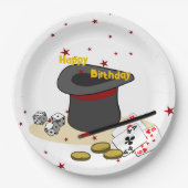 マジックショー ハッピー バースデー キッズ パーティ ペーパープレート (正面)