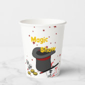 マジックショー ブラック ホワイト レッド バースデーパーティー 紙コップ (裏面)