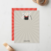 マジックショー マジシャン 子供 誕生日 カスタム名 ノートカード (正面/裏面インサイチュ)