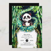 マジックシンプル誕生日キッズパンダ 招待状 (正面/裏面)