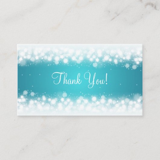 マジックスパークルターコイズ ご感謝 エンクロージャーカード (正面)