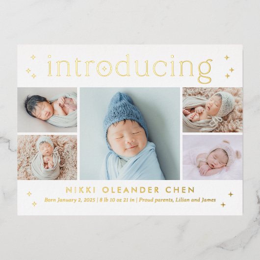 マジックタイムフォイルベビー誕生発表葉書 箔シーズンポストカード (正面)