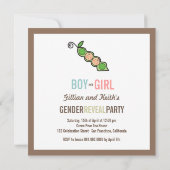 マジックツリーピース イン ポッド 性別発表 ベビーシャワー 招待状 (裏面)