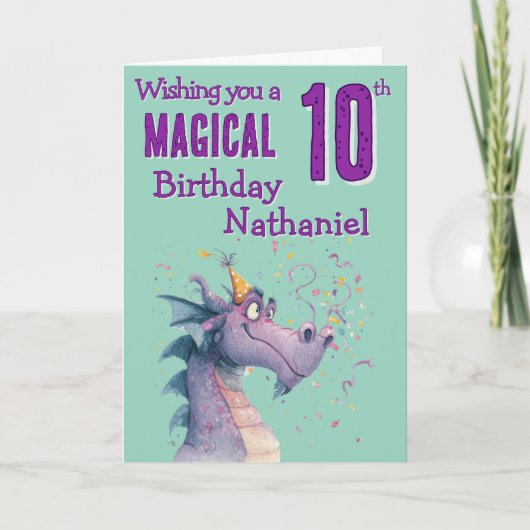 マジックドラゴン10歳の誕生日カード カード (正面)