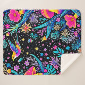 マジックネオンフォレストナイトドリームデザイン シェルパブランケット (正面(横))