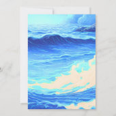 マジックネオンブルーグローパイレートシップアホイ誕生日 招待状 (裏面)