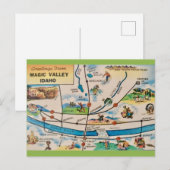 マジックバレーアイダホ州地図 ポストカード (正面/裏面)