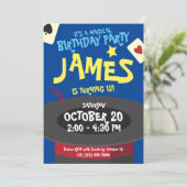 マジックバースデーパーティー招待状 - トップハットサプライズ 招待状 (スタンド正面)