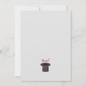 マジックバースデー招待状 - マジシャンのトップハット 招待状 (裏面)