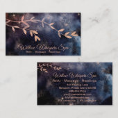 *~*マジックピンクティール（緑がかった色）スカイウィローツリーブランチ 名刺 (正面/裏面)