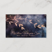 *~*マジックピンクティール（緑がかった色）スカイウィローツリーブランチ 名刺 (正面)