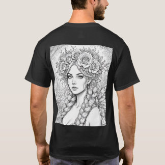マジックフェアリーラインアート -両面フェイTシャツ Tシャツ