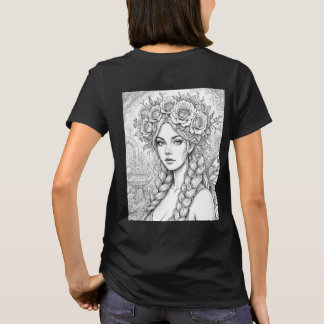 マジックフェアリーラインアート - 双面フェアTシャツ Tシャツ