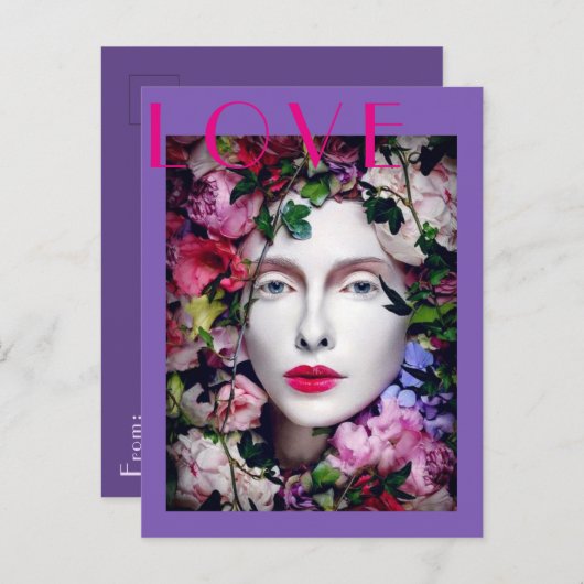 マジックフラワーメイド女神ラベンダーパープル ポストカード (正面/裏面)