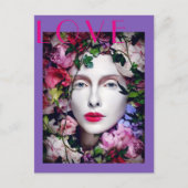 マジックフラワーメイド女神ラベンダーパープル ポストカード (正面)