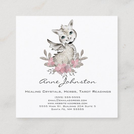 マジックベビードラゴンビジネスカード スクエア名刺 (裏面)