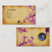 マジックベリーのモノグラム　青い羊皮紙 名刺 (正面/裏面)