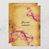 マジックベリーのワックスシールパーチメント モノグラム 招待状 (正面/裏面)