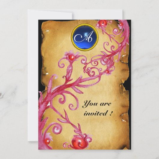 マジックベリーズ　モノグラム　ブルー 招待状 (正面)