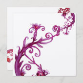 マジックベリーズ、紫 白 メタリックゴールド 招待状 (正面/裏面)