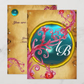 マジックベリー4、モノグラムパーチメント 招待状 (正面/裏面)