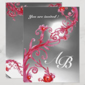 マジックベリー4, モノグラム 赤 白 クリスタル 招待状 (正面/裏面)