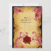 マジックベリー モノグラム, 赤いワックスシール 紫の渦巻き 招待状 (裏面)