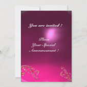 マジックベリー, モノグラム 赤 ルビー フューシャ ホワイト 招待状 (裏面)