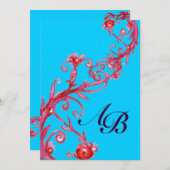 マジックベリー モノグラム 赤 青 招待状 (正面/裏面)