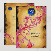 マジックベリー モノグラム 青 招待状 (正面/裏面)