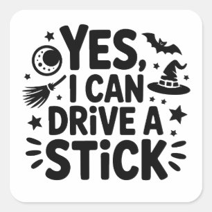 マジックマスター ステッキ車運転できるもん - ハロウィンのかわいい魔法使い スクエアシール