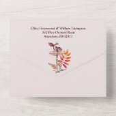 マジックマッシュルームとドラゴン結婚式招待状 オールインワン招待状 (裏面)