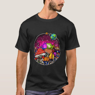 マジックマッシュルーム 森林 キノコ カエル Tシャツ