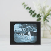 マジックランナースライド クリケットプレーヤー シアン ポストカード (スタンド正面)