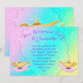 マジックランプ カーペット アラビアンナイト 退職パーティー 招待状 (正面/裏面)