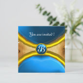 マジックリング、モノグラムのパーチメントジェムブルー 招待状 (スタンド正面)