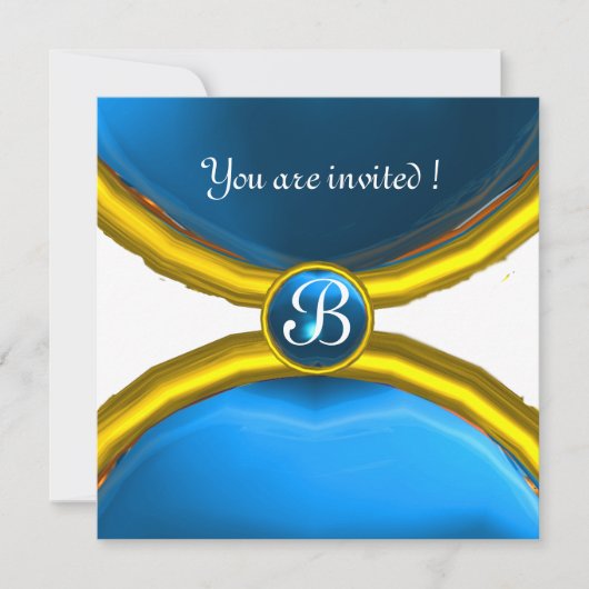 マジックリング、モノグラムの青い宝石 招待状 (正面)