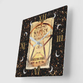 マジック神秘的な収集魔法占い師の目 スクエア壁時計 (傾斜)