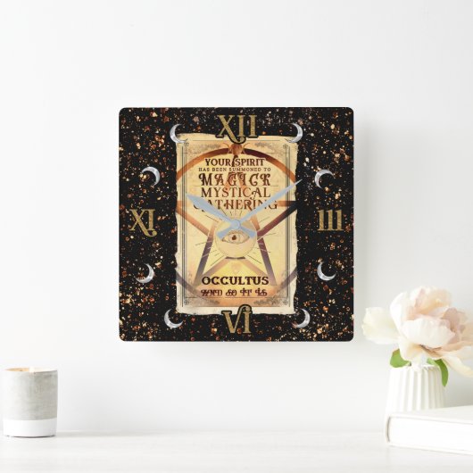 マジック神秘的な収集魔法占い師の目 スクエア壁時計 (ホーム)