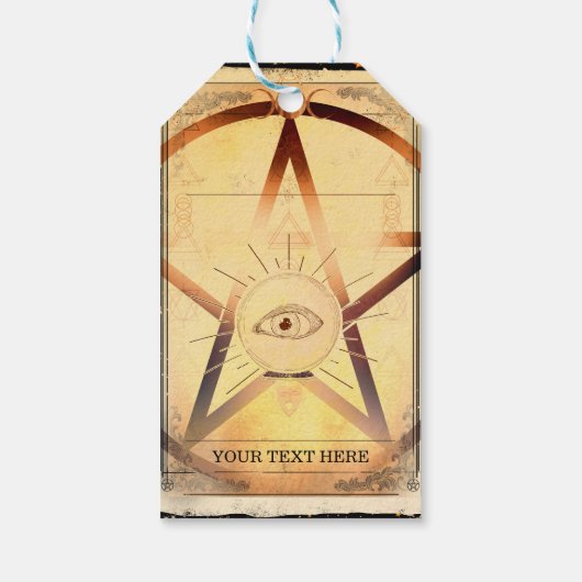 マジック神秘的な集まり占い占い師の目のパーティー ギフトタグ (裏面)