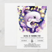 マジック航海のキッズドルフィン誕生日 招待状 (正面/裏面)