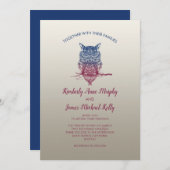 マジック ケルトのフクロウ 招待状 (正面/裏面)
