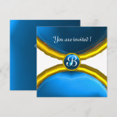 マジック リング , モノグラムの青い宝石 招待状 (正面/裏面)