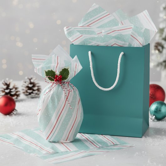 マジック＆ワンダー クリスマス ストライプ ミント ID440 薄葉紙