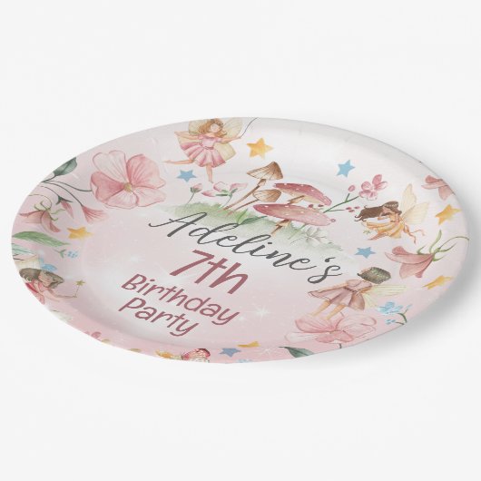 マジッパーソナライズされたクフェアリーガーデン紙プレート ペーパープレート (アングル)