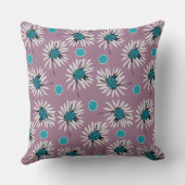 マジプードルはっきりしたデイジー – 埃っぽい薄紫ティール（緑がかった色）ブルー クッション (裏面)