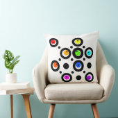 マジプードルスサークルとドットパターンレインボーブラック クッション (椅子)