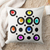 マジプードルスサークルとドットパターンレインボーブラック クッション (ブランケット)