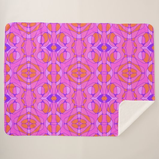 マジプードルネロアートピンクオレンジパープル シェルパブランケット (正面(横))